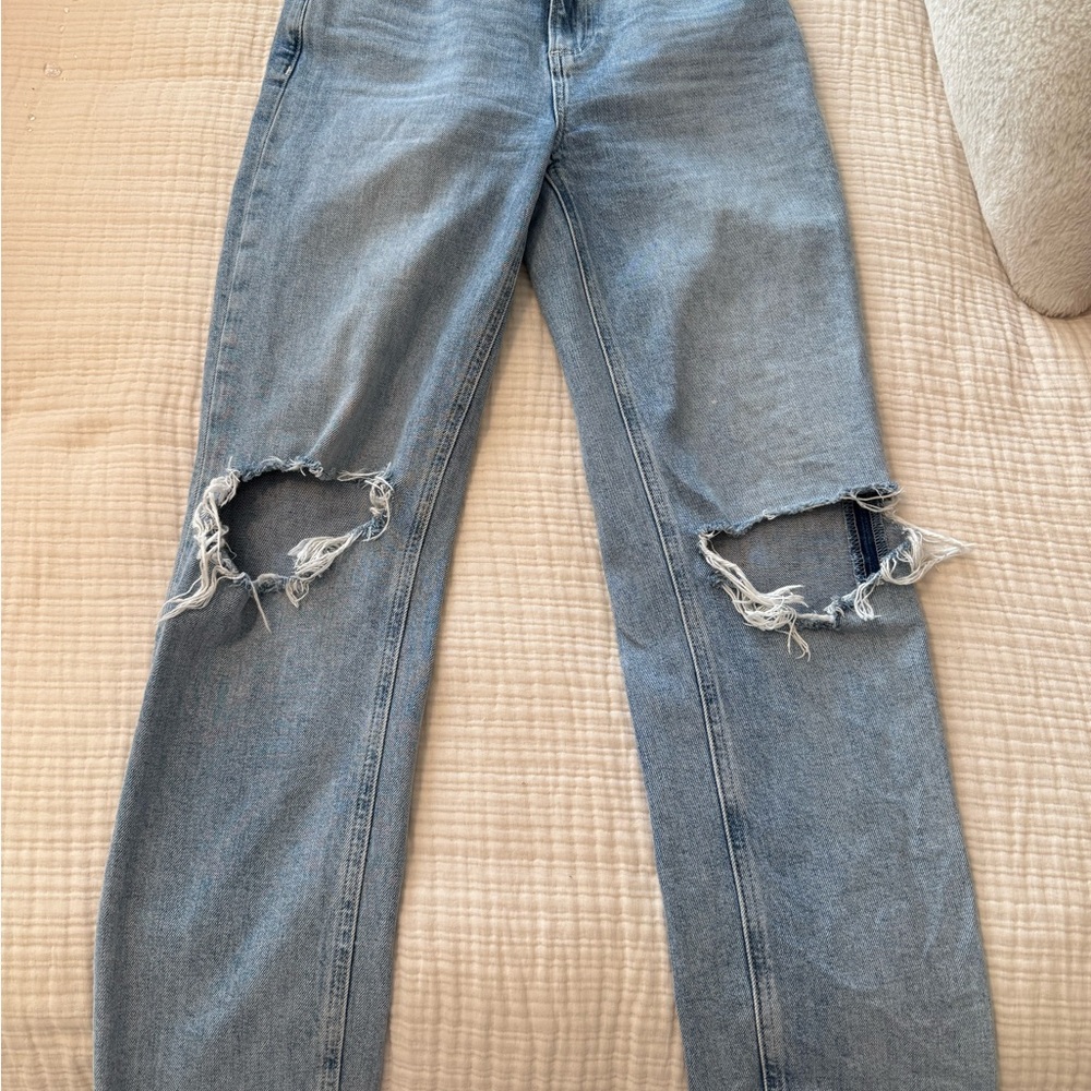 Classic Blue Distressed Women's Jeans